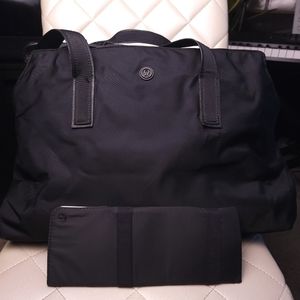 Black Lululemon Yoga On the Go Duffle Bag with Hair Straightener Sleeve